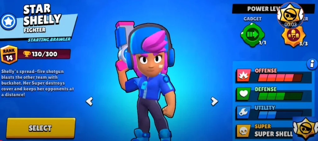 Star Shelly Brawler especializado en escopeta de fuego Star Shelly Brawler especializado en escopeta de fuego
